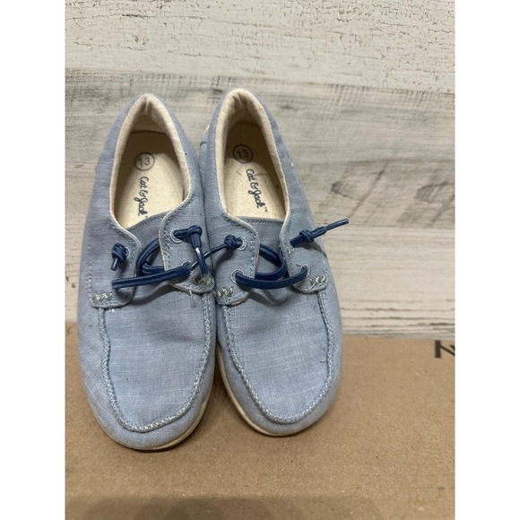 Cat & Jack Other - Cat & Jack Boat Shoes‎ Boys 13 Light Blue Canvas Slip On GUC